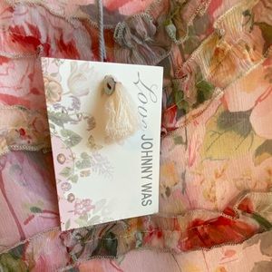 JOHNNY WAS Love Pink Floral Ruffled Dress